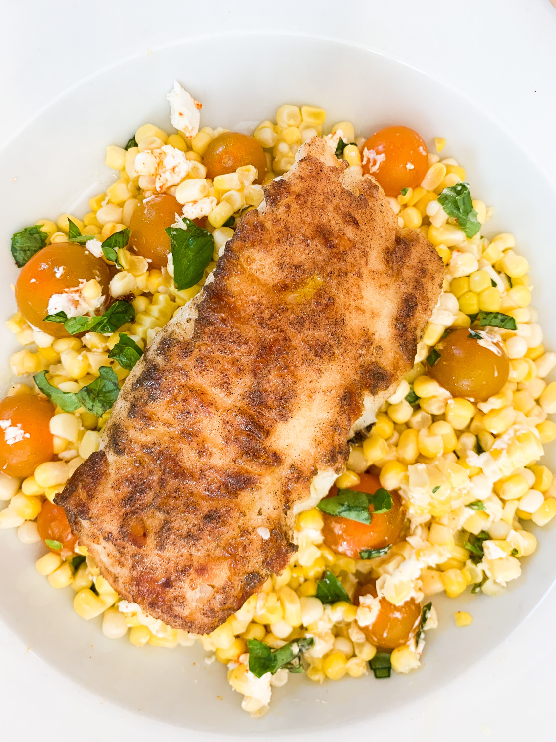 Crispy Cod & Summer Corn Salad