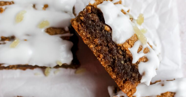 Frosted Gingerbread Blondies (Grain-Free, Gluten Free, Dairy Free)