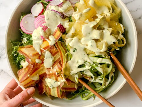 Shaved Spring Salad with Creamy Tarragon Vinaigrette