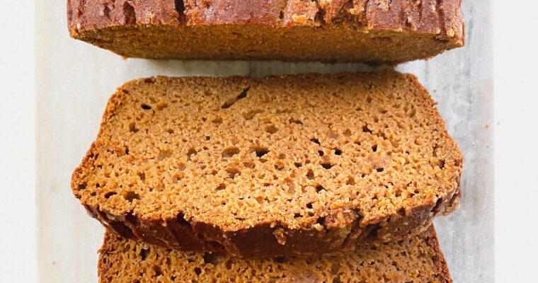 The Ultimate Bakery-Style Pumpkin Bread (Gluten Free, Dairy Free, Refined Sugar Free)