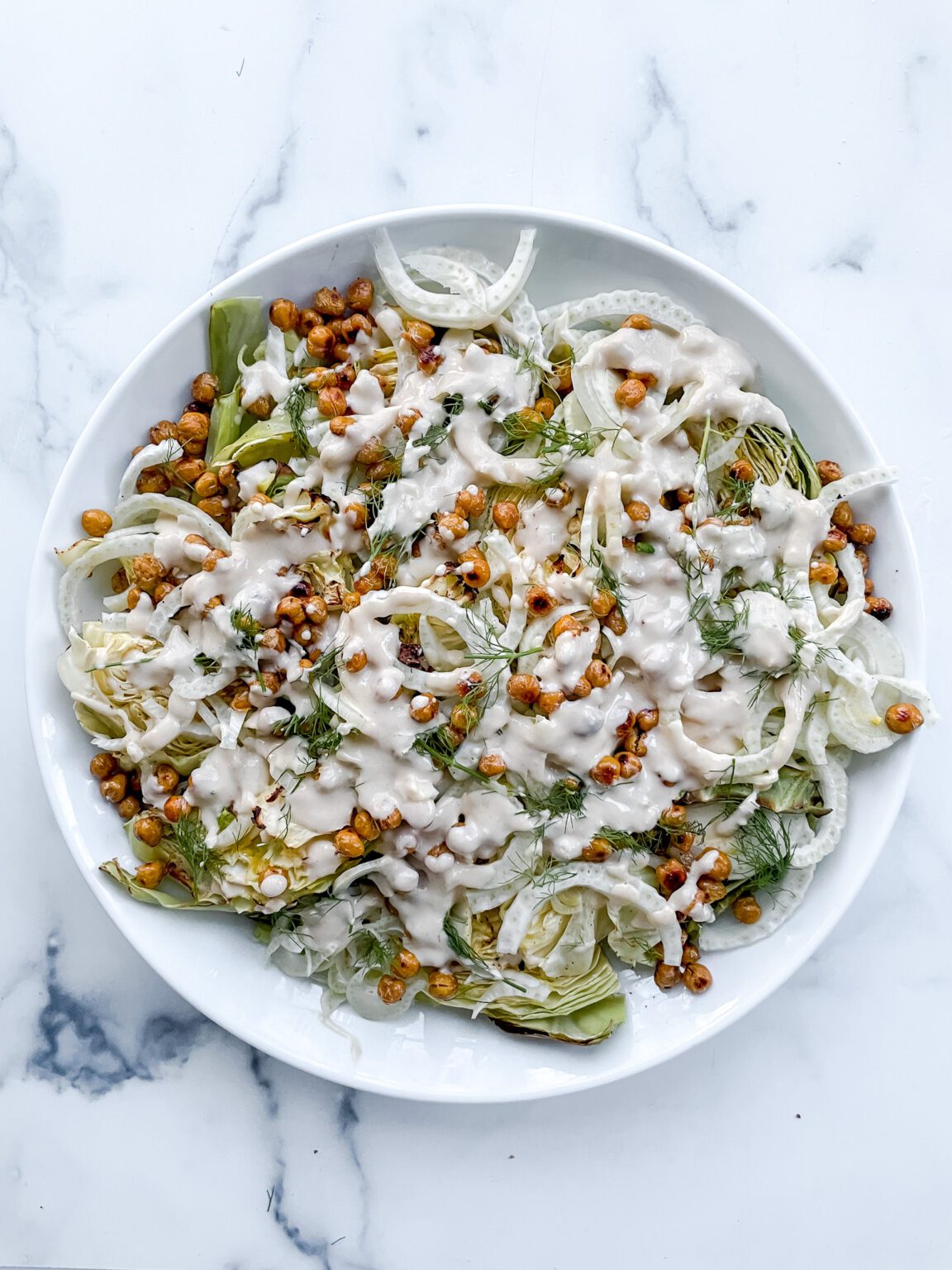 Caramelised Cabbage Salad with Fennel, Chickpeas and Yoghurt...