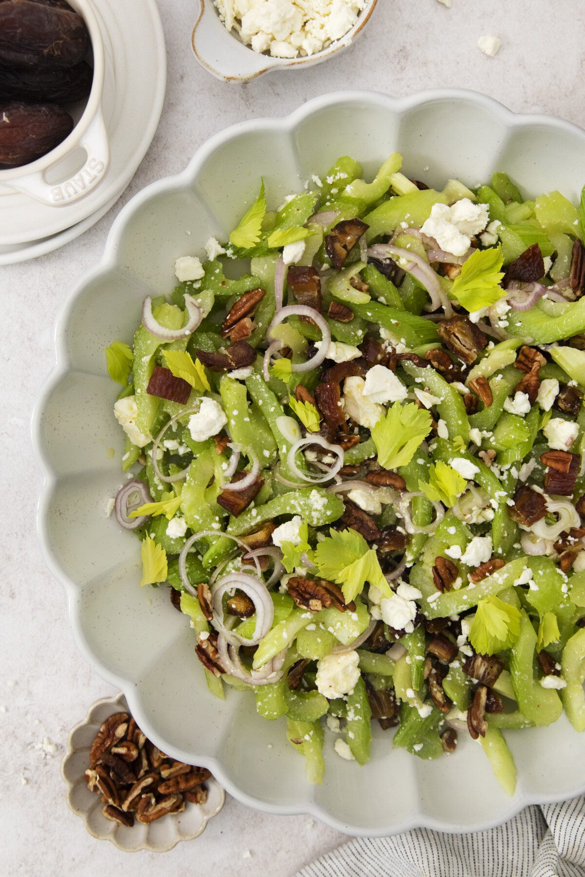 close up of celery salad