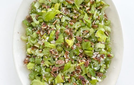 Celery Chopped Salad with Dates, Feta and Nuts (Vegetarian, Gluten-Free)
