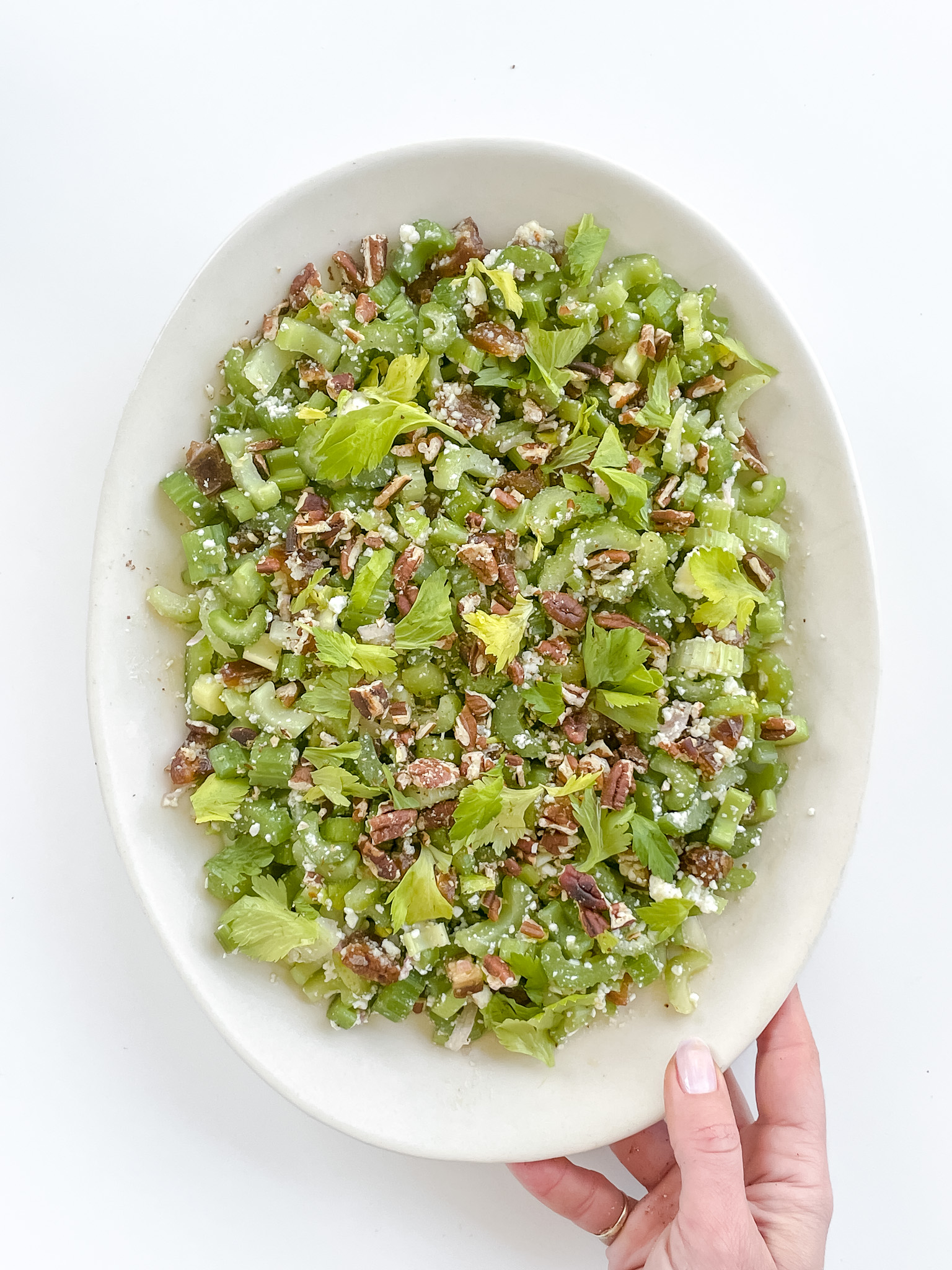 Celery Chopped Salad with Dates, Feta and Nuts (Vegetarian, Gluten-Free)