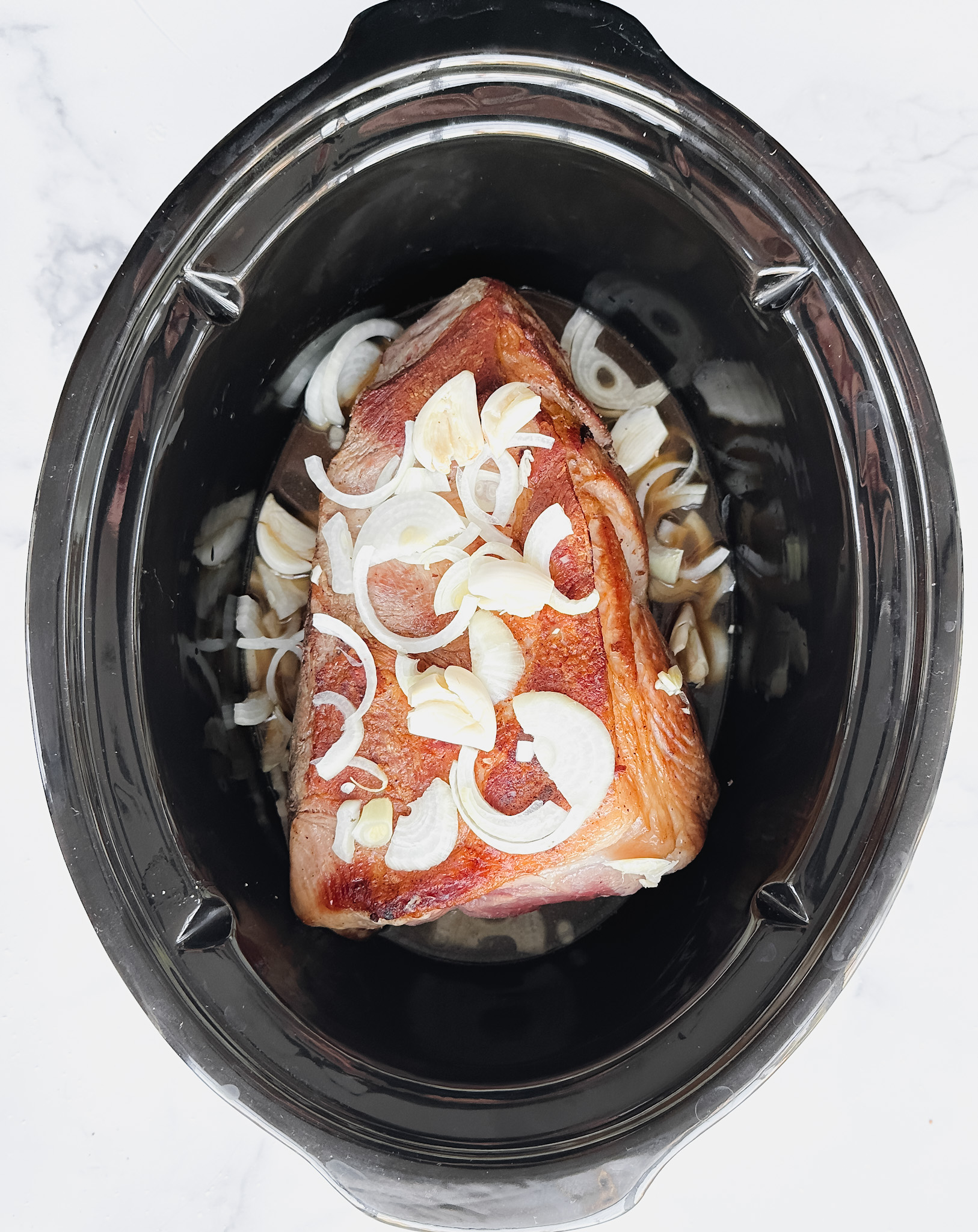 Slow Cooker Braised Pork with Parsley-Vinegar Sauce