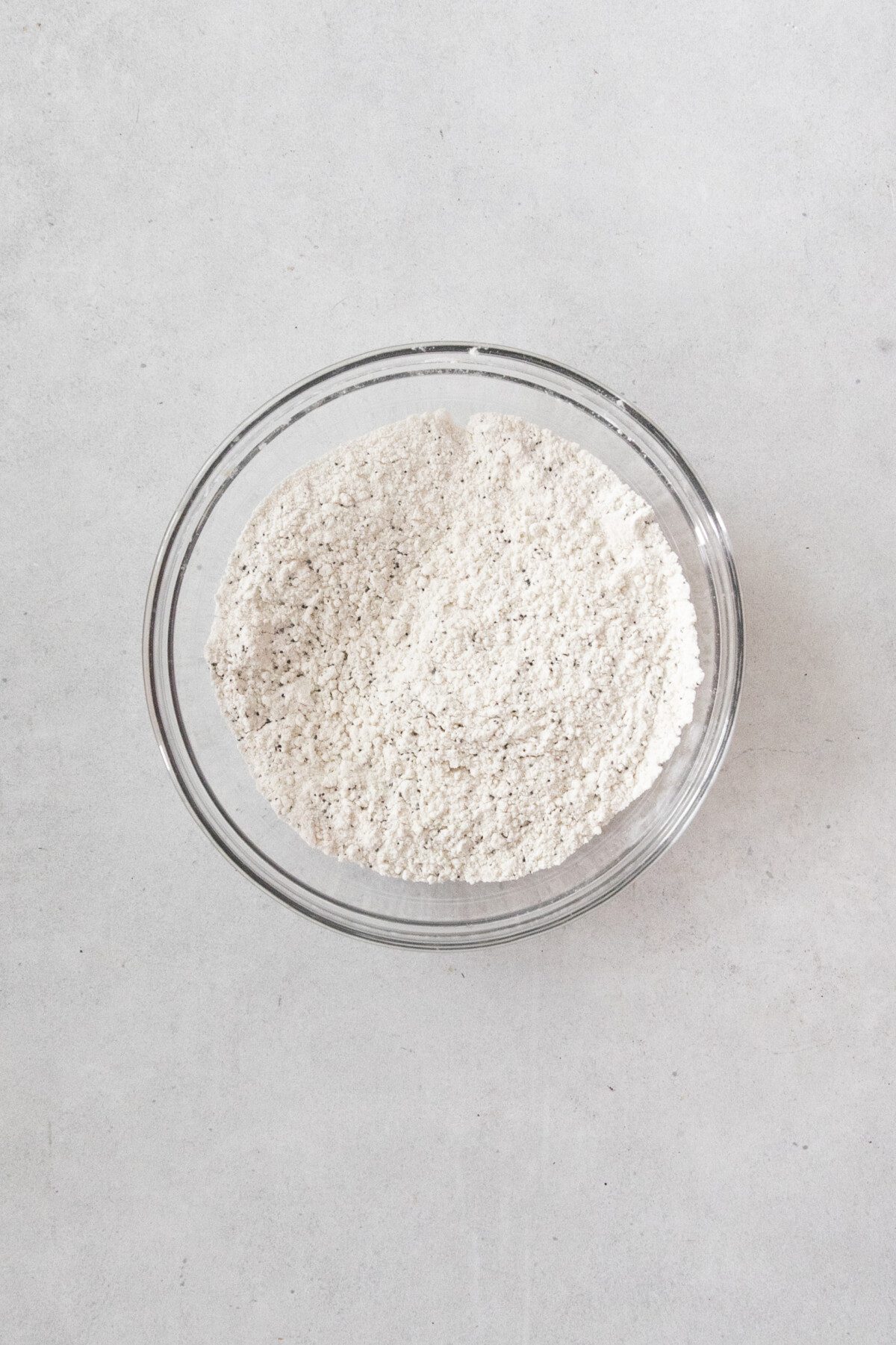 dry muffin mix in a glass bowl
