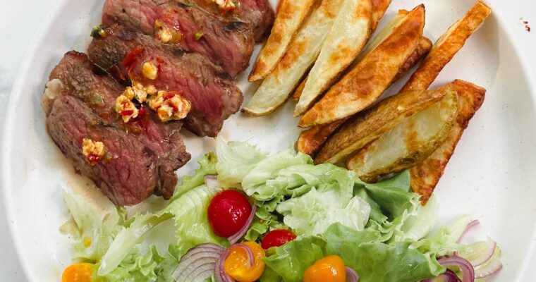 Grilled Steaks with Cherry Pepper Butter