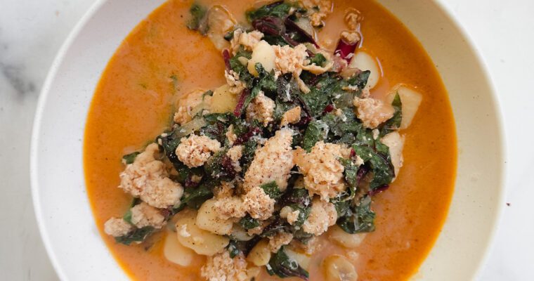 Chicken Potato Soup with Swiss Chard and Lots of Garlic (Gluten Free)