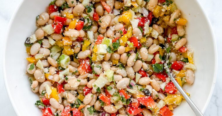 Rainbow White Bean Salad (Easy, Healthy Meal Prep!) (Gluten Free)
