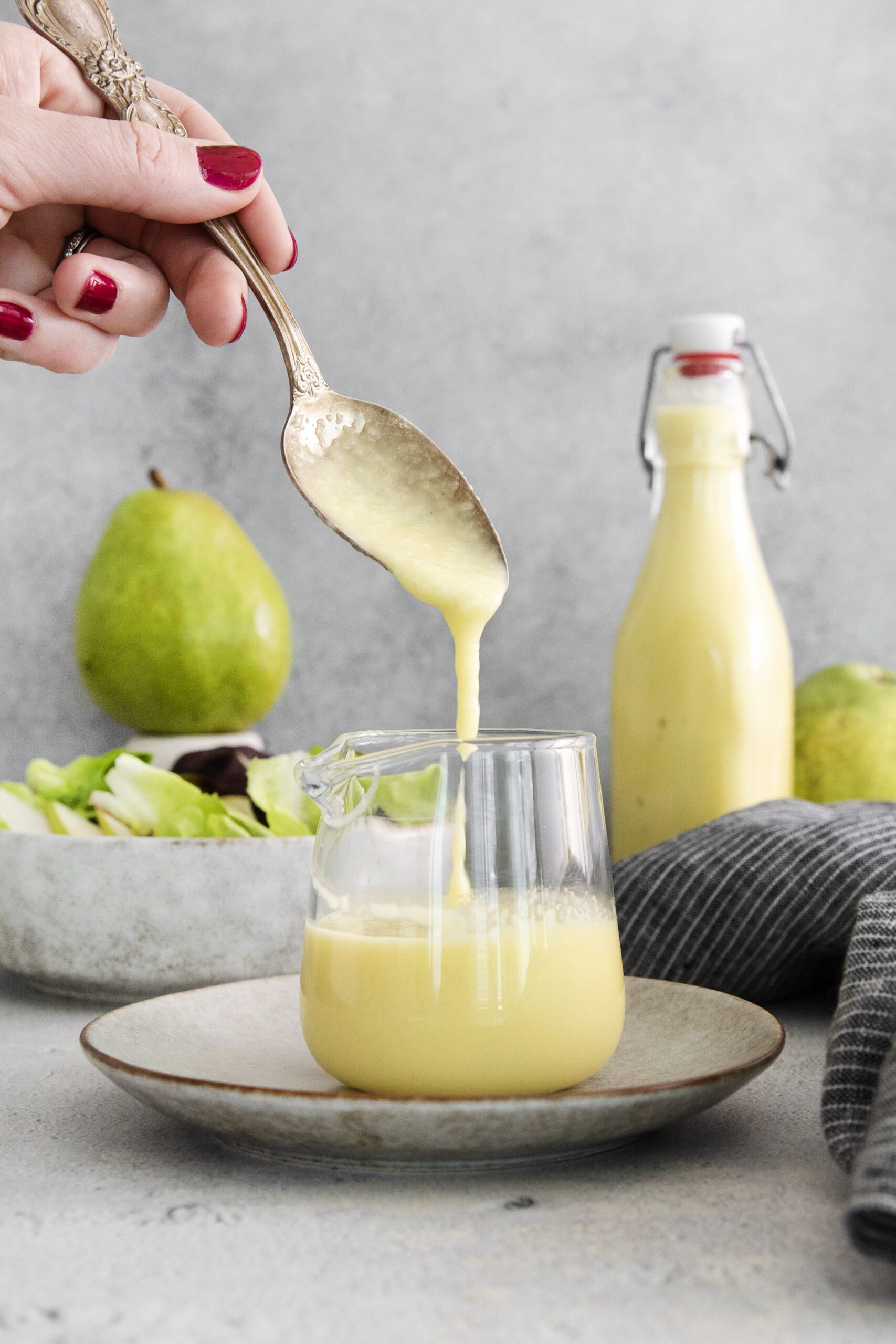 champagne pear vinaigrette dressing recipe Pear Champagne Vinaigrette Dressing Simply2moms